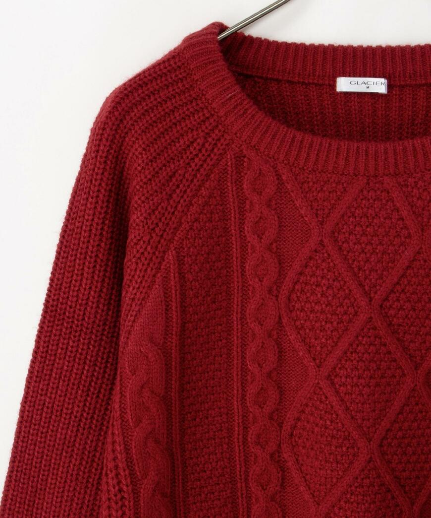 出所：ハニーズ公式オンラインストア 金釦付ケーブル編ニット