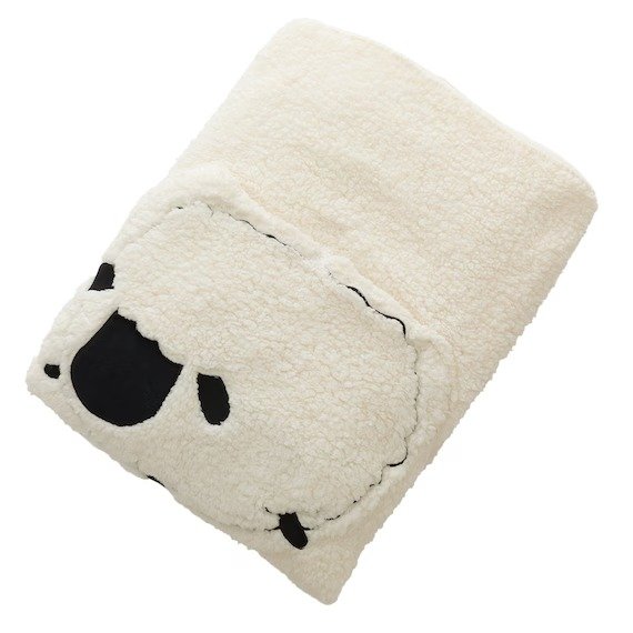 出所：ニトリ公式　ハーフケットクッション（Nウォーム シープ アイボリー gSCq4a）