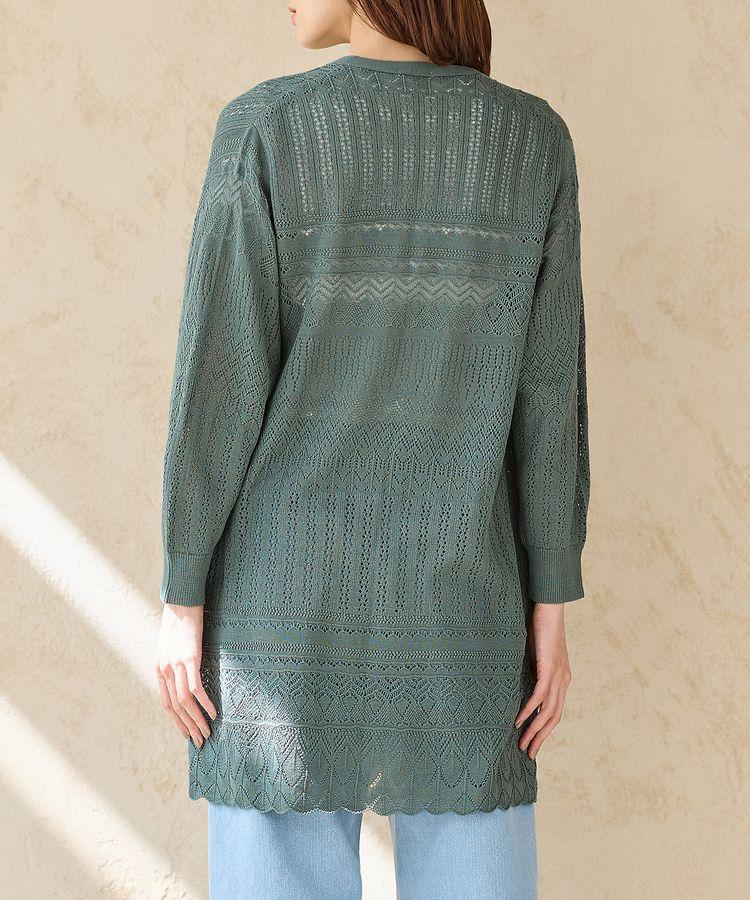 ハニーズ、8分袖透かし編トッパーカーデ画像