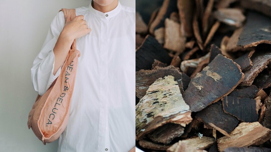 DEAN＆DELUCA公式　天然染めショッピングバッグ白樺 樹皮染めの画像