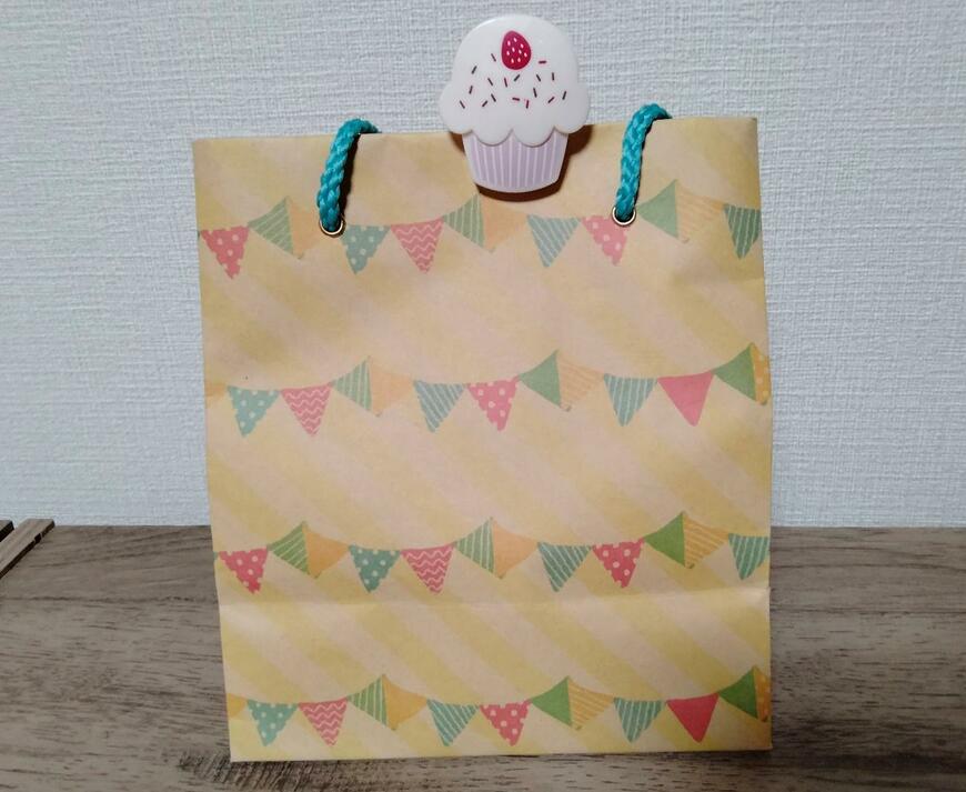 筆者撮影（セリア、ラッピングクリップ 2P カップケーキ）