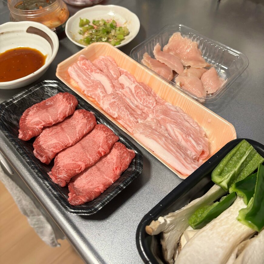 キッチン焼肉の準備