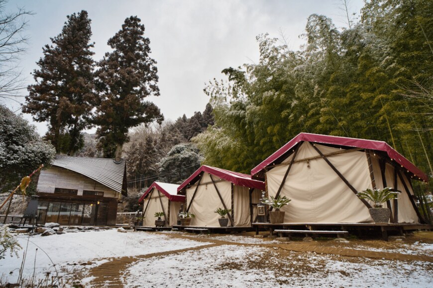 雪景色の様子（出所：ウッドデザインパーク株式会社）