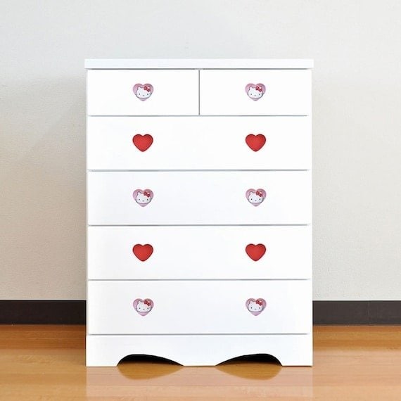 出所：ニトリ公式通販ニトリネット ハイチェスト(ハート/キティ 75 WH)【島忠ホームズ商品】