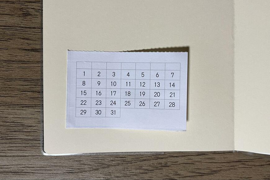 筆者撮影（キャンドゥ、ハビットトラッカー 15枚 ミシン目入）