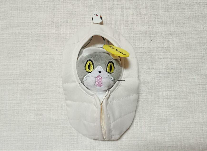 筆者撮影（セリア、ぬいぐるみシュラフ モノトーン）