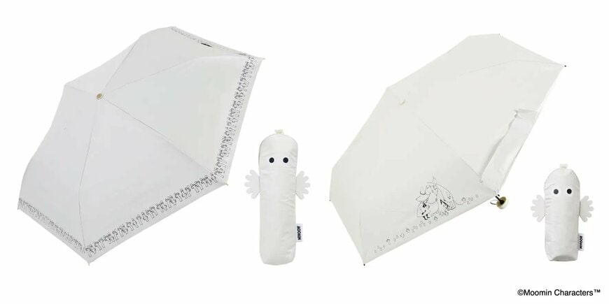 株式会社小川 晴雨兼用折りたたみ傘 ニョロニョロ/ホワイト、ホワイトミニ商品画像