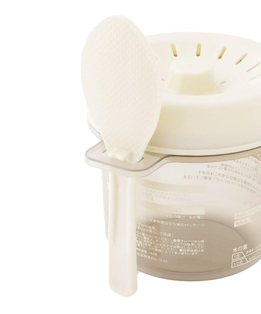 3COINS、一人炊き用炊飯容器しゃもじ付き画像