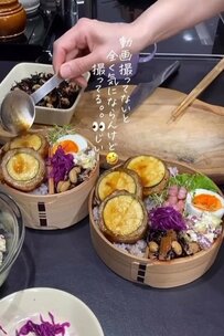 【50代主婦が作るお弁当】焼き色がたまらない！綺麗に並べた”丸ごとズッキーニの肉巻き弁当”が話題