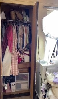 【54万再生】「ぶち壊し系女子になります！」書斎の2段クローゼットを解体→花嫁さんの控室みたいな美クローゼットに大変身！