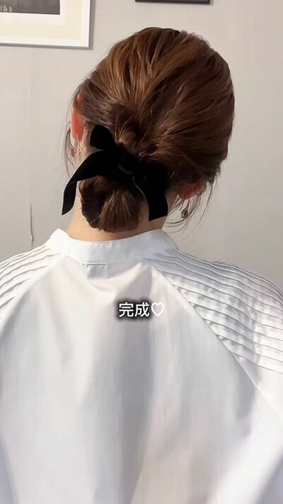 簡単&amp;時短まとめ髪の完成