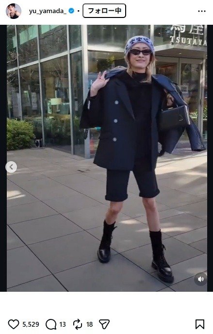 出所：山田優のInstagram（＠yu_yamada_）　参照日：2026年1月27日
