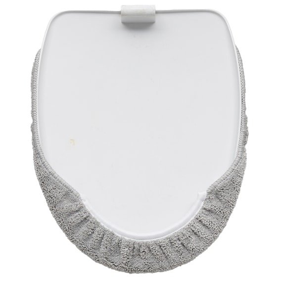 出所：ニトリ公式　【デコホーム商品】ケンヨウトイレフタカバー（シマエナガ グレー）