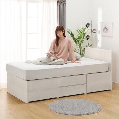 出所：ニトリ公式通販ニトリネット すのこシングルフラットヘッドボードチェストベッドフレーム (N-ジオF WW 40M-S)