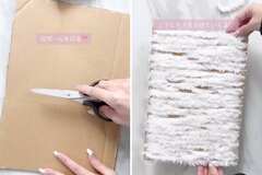 【100均DIY】ダイソーの毛糸とダンボールで完成→可愛い「ふわふわ猫耳帽子」の完成度に思わず目を疑う