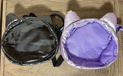 ダイソー、猫耳付窓開きショルダーバッグ（丸型）商品画像