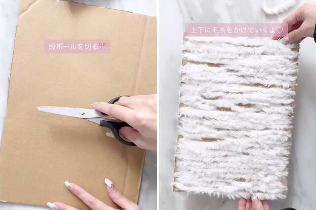 【100均DIY】ダイソーの毛糸とダンボールで完成→可愛い「ふわふわ猫耳帽子」の完成度に思わず目を疑う