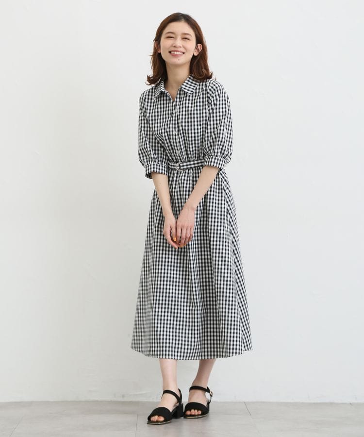 出所：ハニーズ公式通販 6分袖シャツワンピース