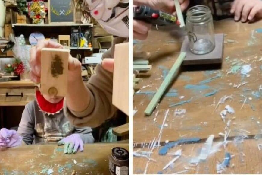 【クリスマスDIY】冬休みの工作に挑む子供　細かな端材が「素敵なクリスマス飾り」に大変身