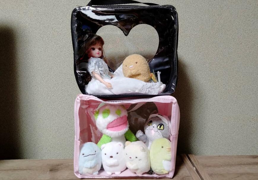 筆者撮影（セリア、ヲタコレ ぬいぐるみバッグ Lサイズ）