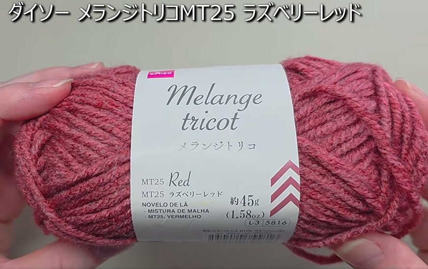 【100均】ダイソーの毛糸「メランジトリコ」を二本どりで編むかぎ針編みの“ぷくぷくバッグ”に約8000回再生