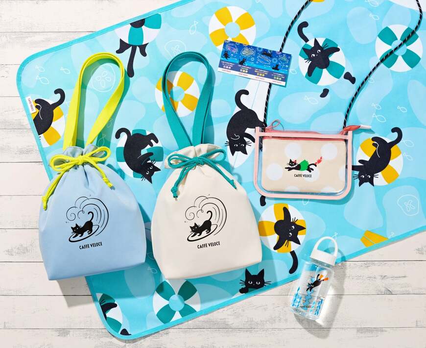 C-United株式会社公式　カフェ・ベローチェ　黒ねこサマーバッグ 2024