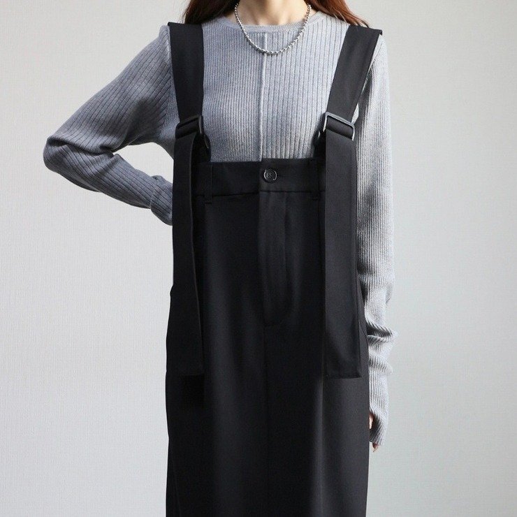 しまむら公式 レディース サスペンダー使い ストレッチジャンパースカート(pen)