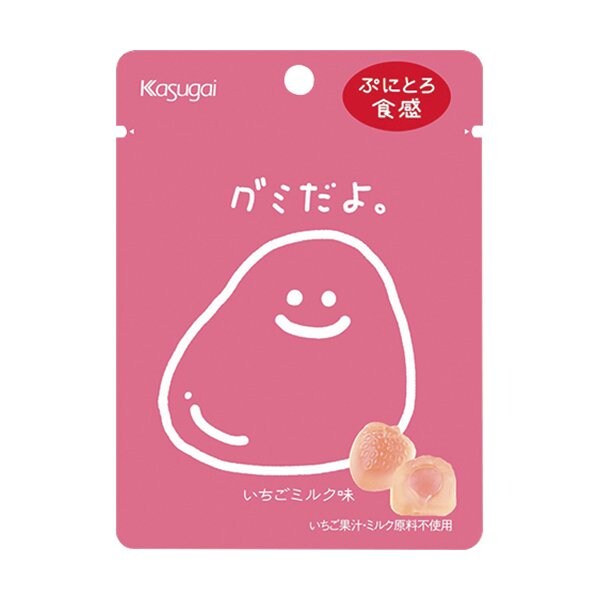 ファミリーマートの新商品:春日井 グミだよ。いちごミルク味