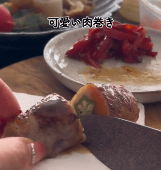 【肉巻き弁当】「断面めっちゃ綺麗」花束みたいな詰め方がポイントの「肉巻弁当」が美しい！