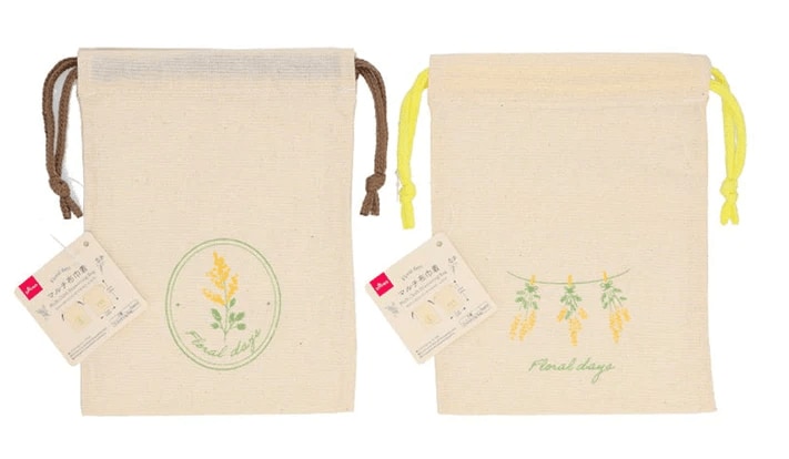 出所：ダイソー公式（マルチ布巾着（ミモザ））