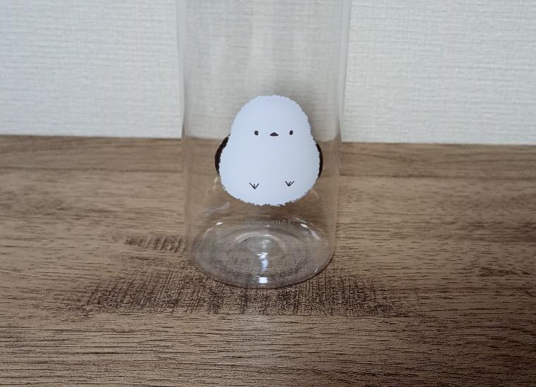 筆者撮影（セリア、ウォーターボトル 300ml シマエナガ）