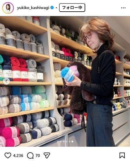 出所：柏木由紀子のInstagram（＠yukiko_kashiwagi） 参照日：2026年3月6日