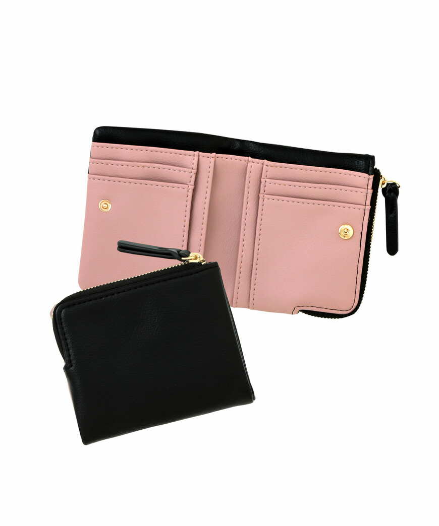 バイカラー二つ折りウォレット