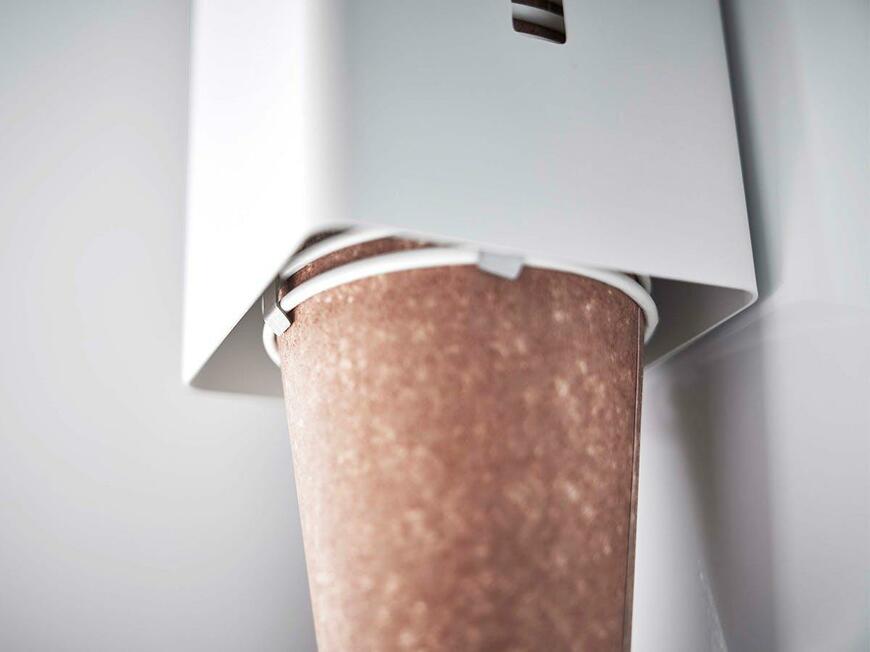 山崎実業、ウォーターサーバー横マグネットカップディスペンサータワー