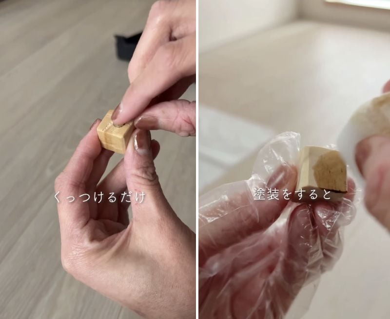 塗装して仕上げる様子