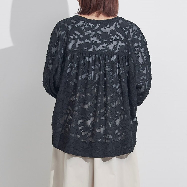 バックギャザーシアージャガードブルゾン