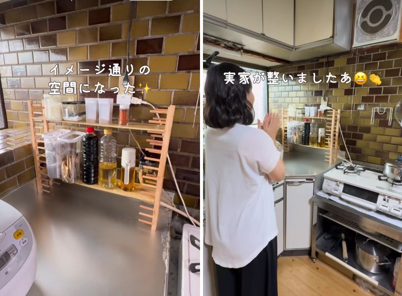 完成した「調味料ラック」