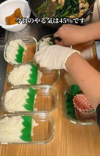 【主婦のやる気45％弁当】ささみとほうれん草の『中華風弁当』に「45％でも美味しそう」と反響