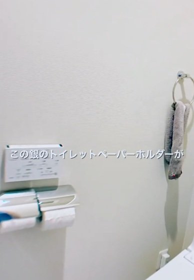 変身前のトイレにある銀色のホルダー