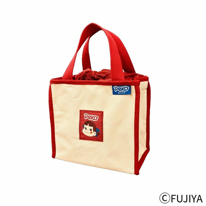 保冷保温機能付き ペコちゃん巾着型ランチバッグ
