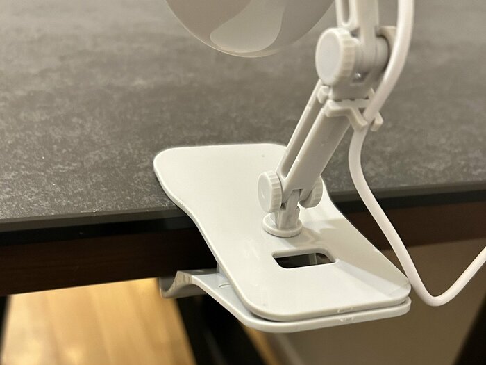 スタンドライトを挟んでいるところ