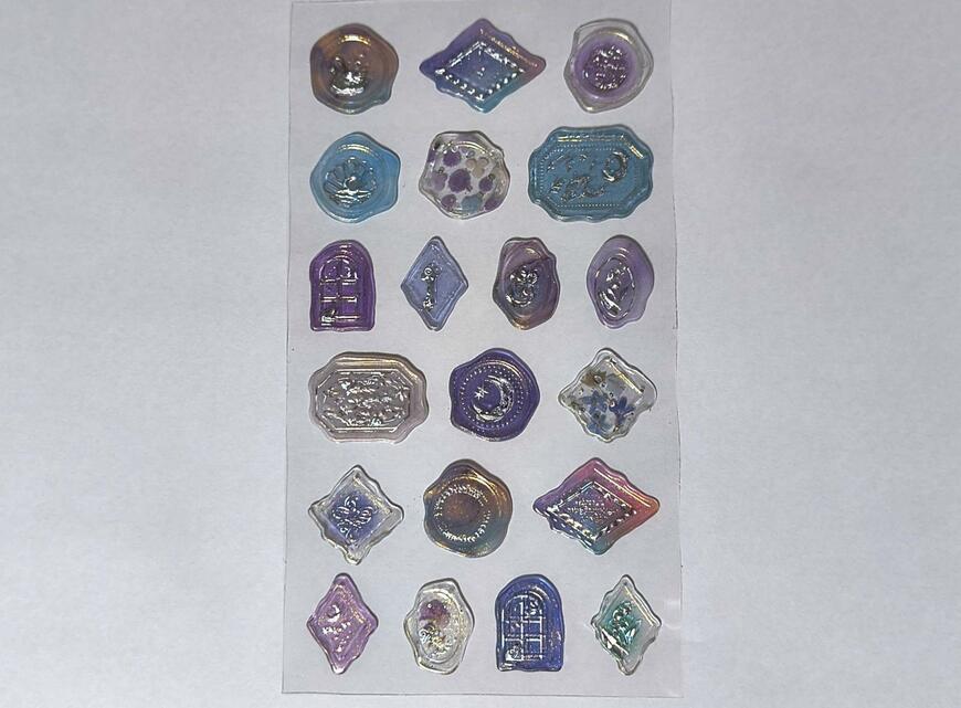 筆者撮影（キャンドゥ、ラッピングシール シーリング20片 クリア）