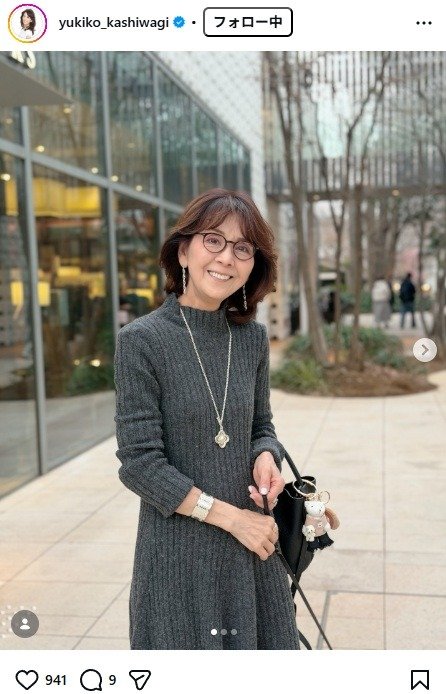 出所：柏木由紀子のInstagram（＠yukiko_kashiwagi） 参照日：2026年2月17日