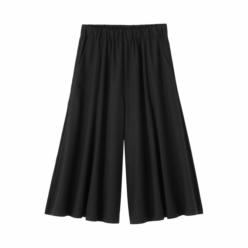 無印良品公式 婦人 なめらか イージースカートパンツ 黒