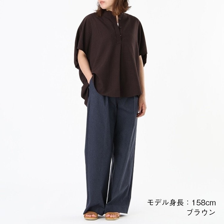 ケユカ公式 【すごナノ撥水】ギャザースリーブスキッパーブラウス