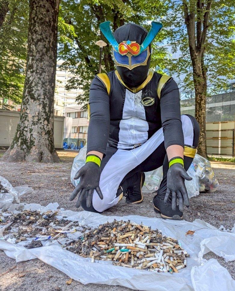 ゴミ拾いで集めたたばこ