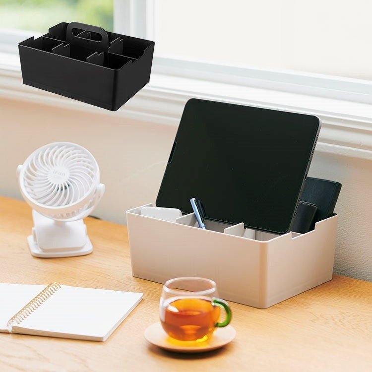 出所：KEYUCA公式　スマホを立てかけられる収納キャリーボックス