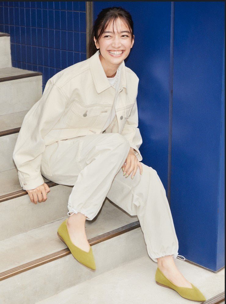 出所：GU公式通販ファッションサイト ウォッシャブルニットフラットシューズ