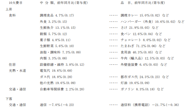 出所：総務省統計局「2020年基準　消費者物価指数　全国　2022年（令和4年）7月分」