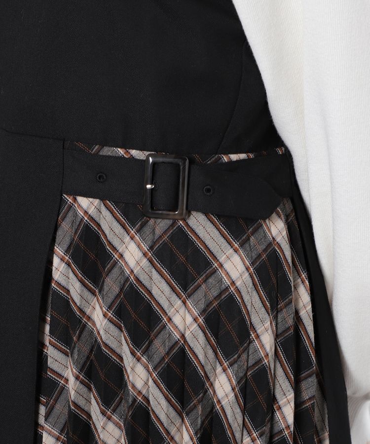 出所：ハニーズ公式通販サイト プリーツ切替ジャンスカ